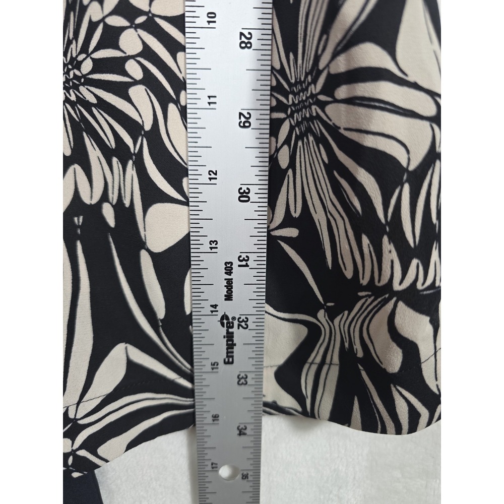 Anthropologie 9-H15 STCL XS Floral Dress Black Beige V Neck Tie Back Pockets - Picture 11 of 14